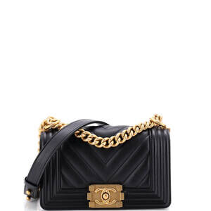 Chanel Small Boy Flap Bag Chevron Lambskin